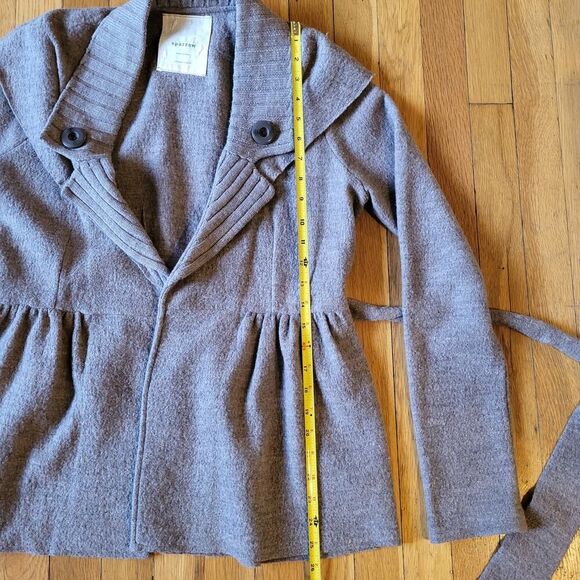 Anthropologie Sparrow Merino Wool Sweater Jacket, Dark Taupe, Size S - Picture 7 of 7
